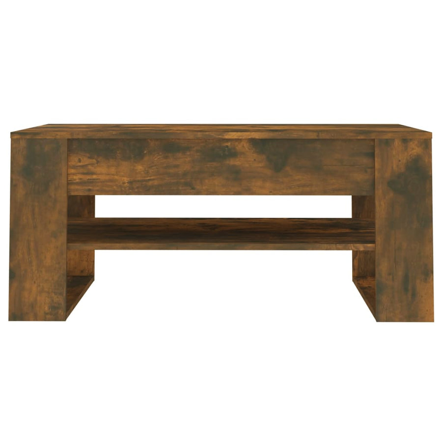 Salontafel 02X55X45 Cm Bewerkt Hout Kleurig Gerookt eiken