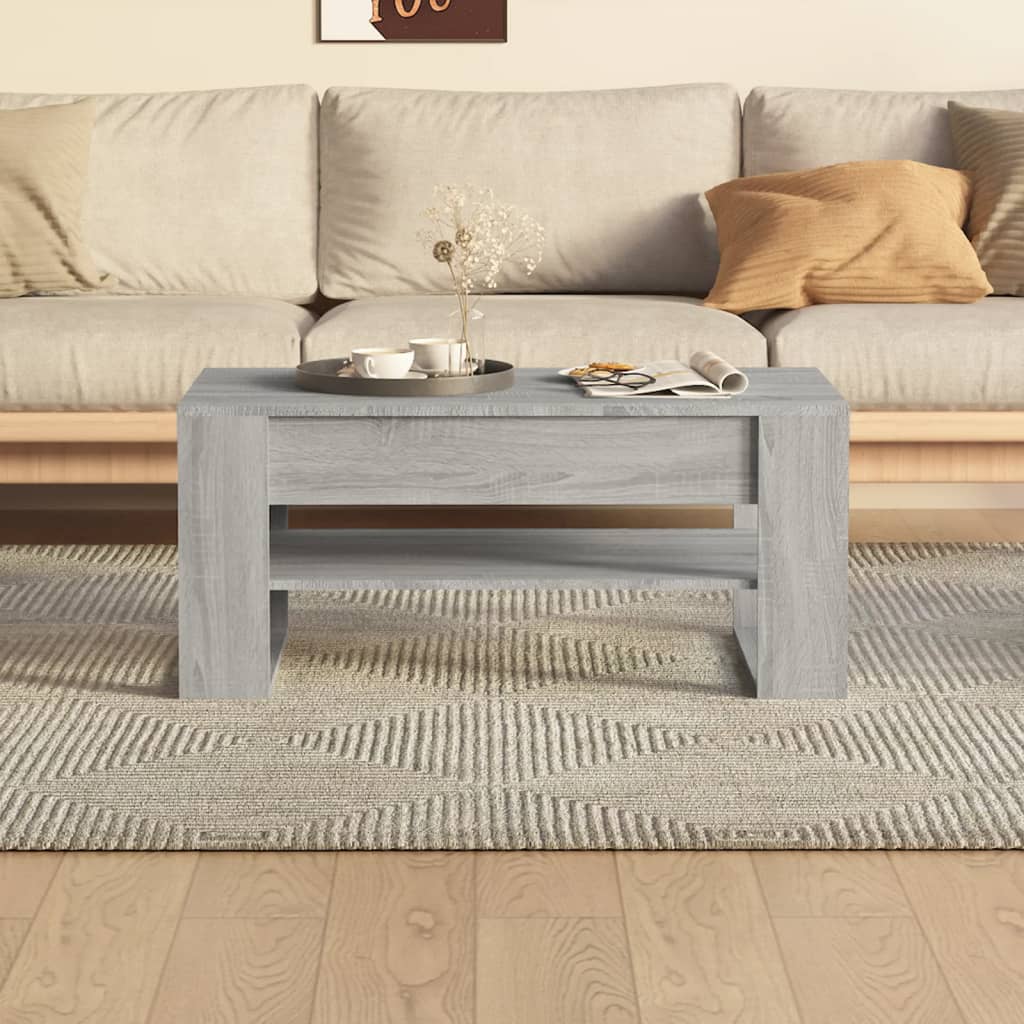 Salontafel 02X55X45 Cm Bewerkt Hout Eikenkleurig Grijs sonoma