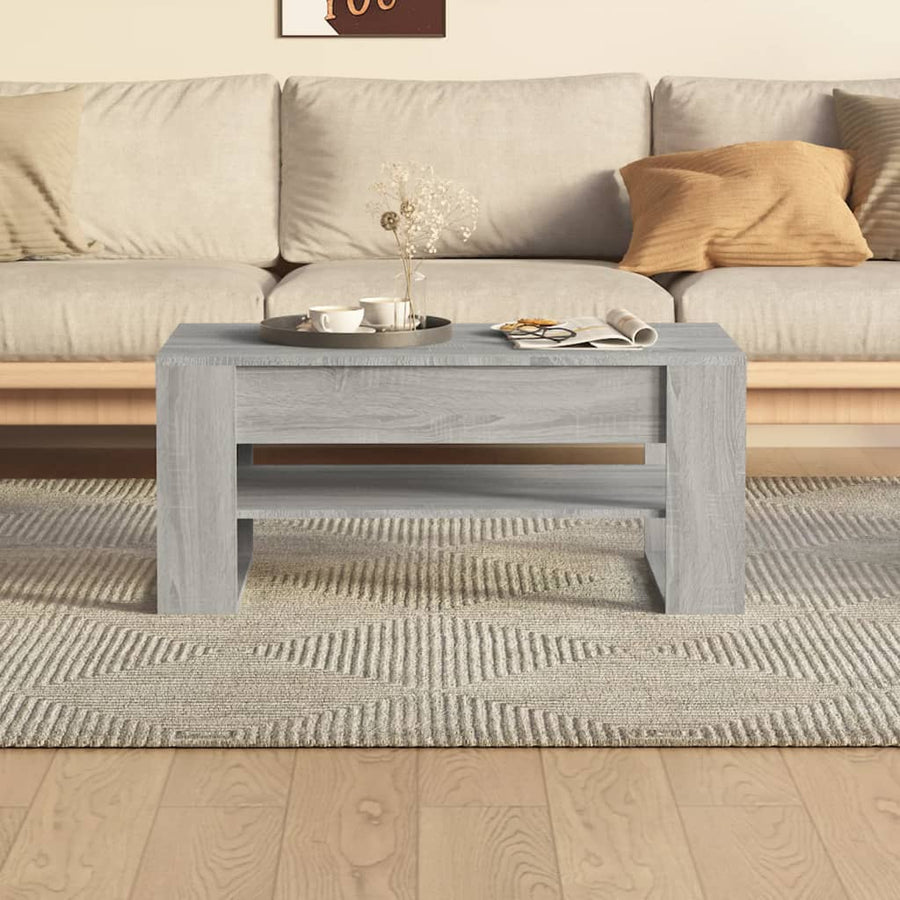 Salontafel 02X55X45 Cm Bewerkt Hout Eikenkleurig Grijs sonoma