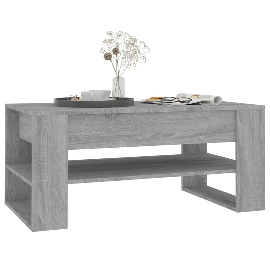 Salontafel 02X55X45 Cm Bewerkt Hout Eikenkleurig Grijs sonoma