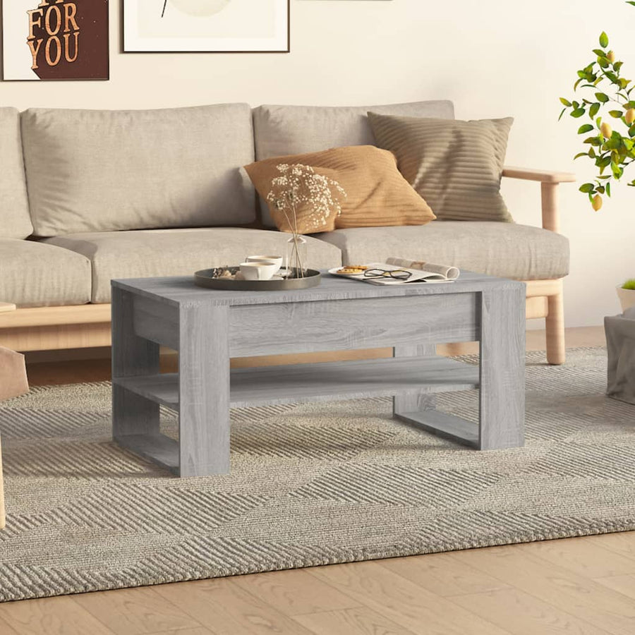 Salontafel 02X55X45 Cm Bewerkt Hout Eikenkleurig Grijs sonoma