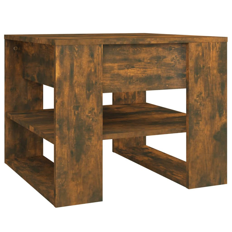 Salontafel 55,5X55X45 Cm Bewerkt Hout Kleurig Gerookt eiken