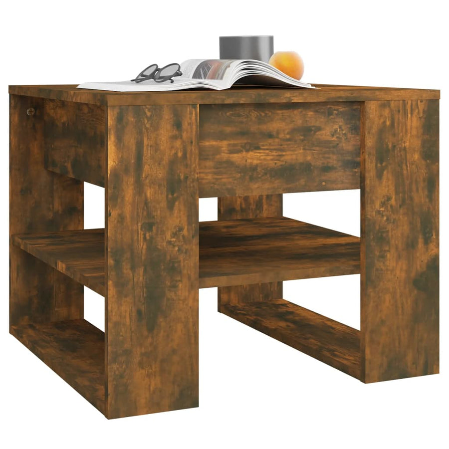 Salontafel 55,5X55X45 Cm Bewerkt Hout Kleurig Gerookt eiken