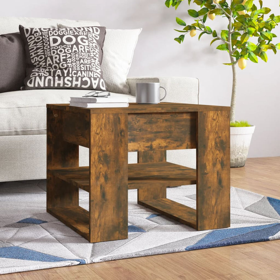 Salontafel 55,5X55X45 Cm Bewerkt Hout Wit
