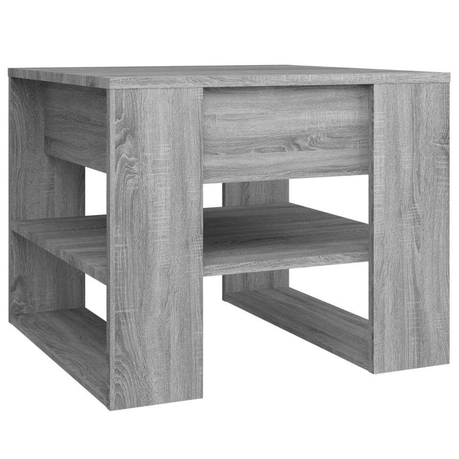 Salontafel 55,5X55X45 Cm Bewerkt Hout Eikenkleurig Grijs sonoma