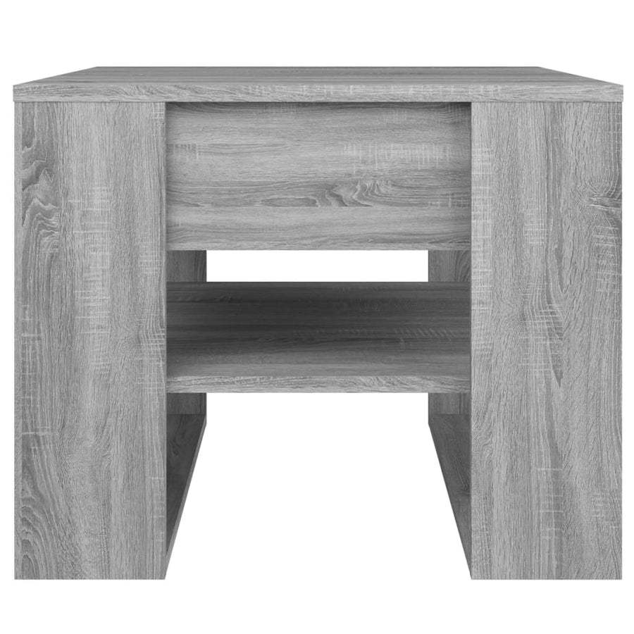 Salontafel 55,5X55X45 Cm Bewerkt Hout Eikenkleurig Grijs sonoma