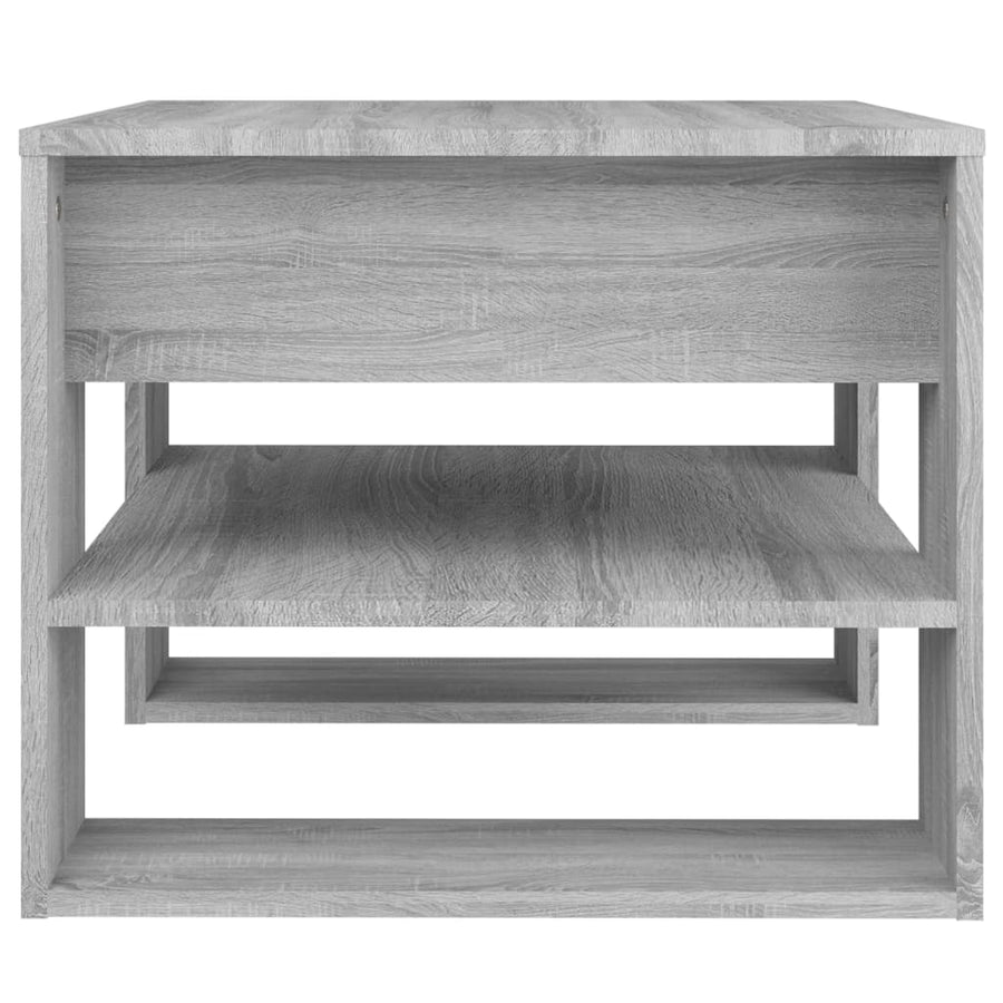 Salontafel 55,5X55X45 Cm Bewerkt Hout Eikenkleurig Grijs sonoma