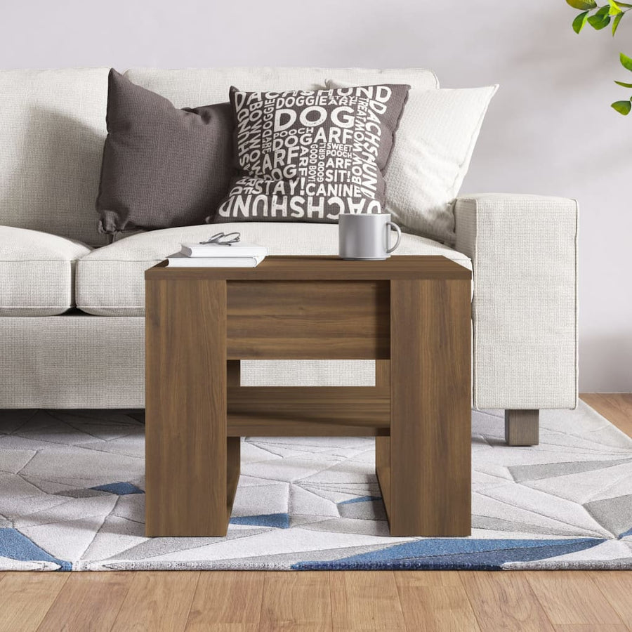 Salontafel 55,5X55X45 Cm Bewerkt Hout Bruineikenkleurig bruin eikenkleur