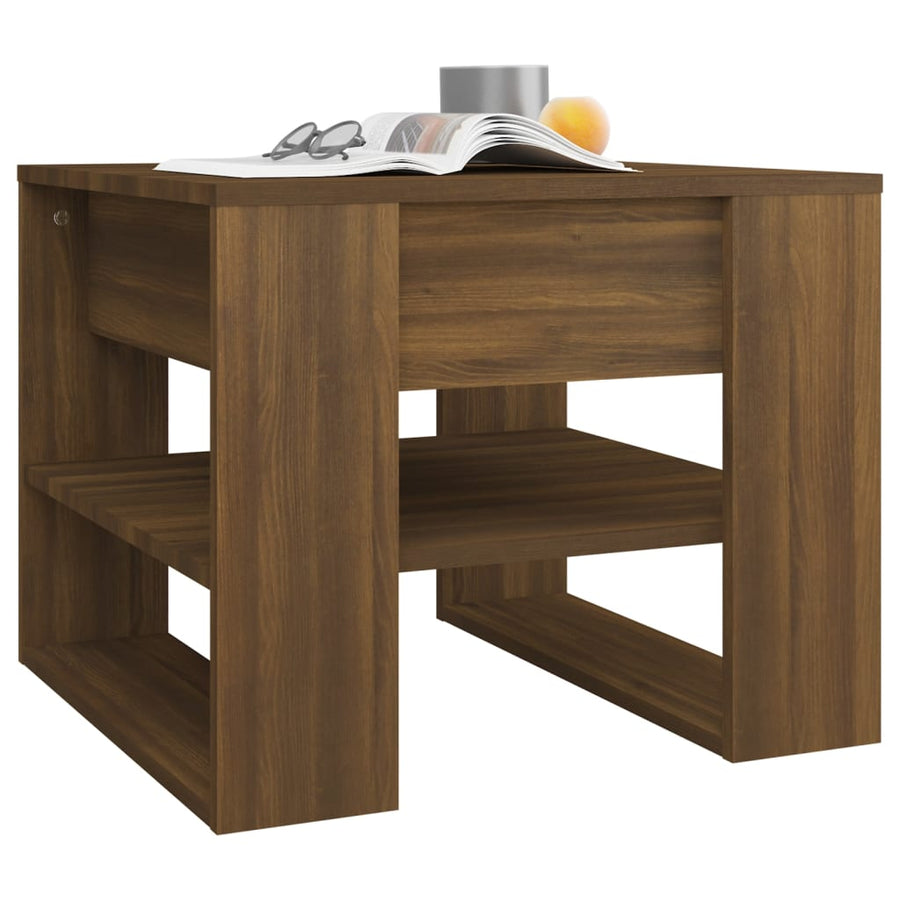 Salontafel 55,5X55X45 Cm Bewerkt Hout Bruineikenkleurig bruin eikenkleur