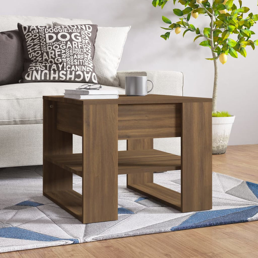 Salontafel 55,5X55X45 Cm Bewerkt Hout Wit