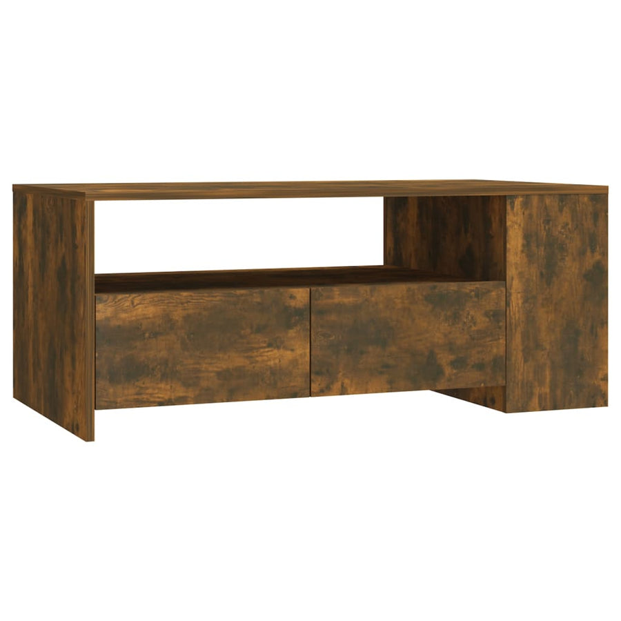 Salontafel 02X55X42 Cm Bewerkt Hout Kleurig Gerookt eiken