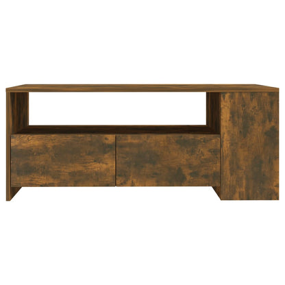 Salontafel 02X55X42 Cm Bewerkt Hout Kleurig Gerookt eiken