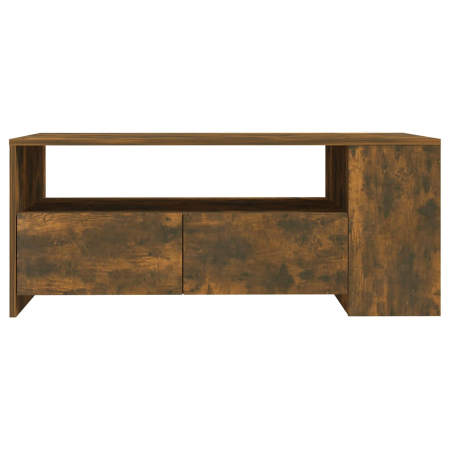 Salontafel 02X55X42 Cm Bewerkt Hout Kleurig Gerookt eiken
