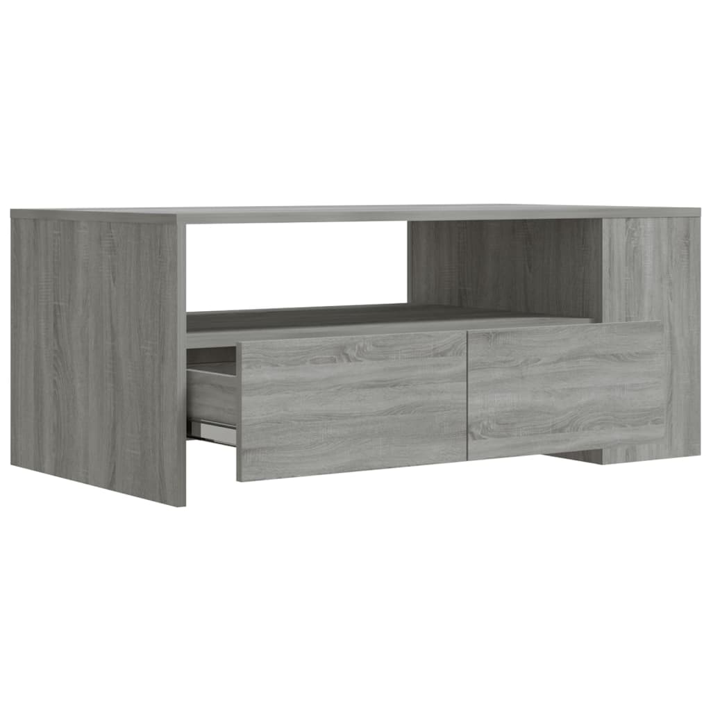 Salontafel 02X55X42 Cm Bewerkt Hout Eikenkleurig Grijs sonoma