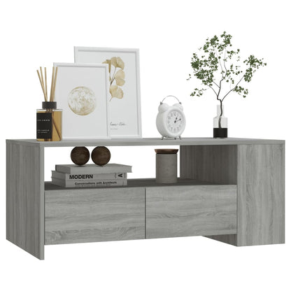 Salontafel 02X55X42 Cm Bewerkt Hout Eikenkleurig Grijs sonoma