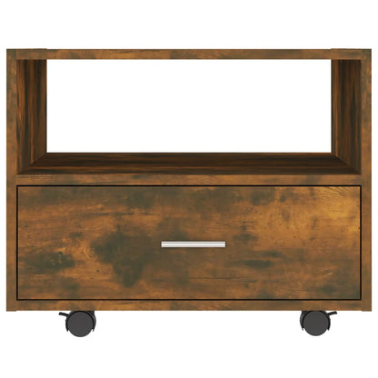 Salontafel 55X55X40 Cm Bewerkt Hout Kleurig Gerookt eiken