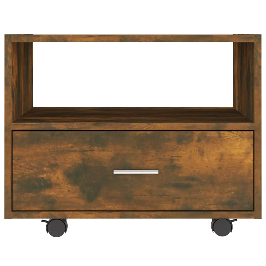 Salontafel 55X55X40 Cm Bewerkt Hout Kleurig Gerookt eiken