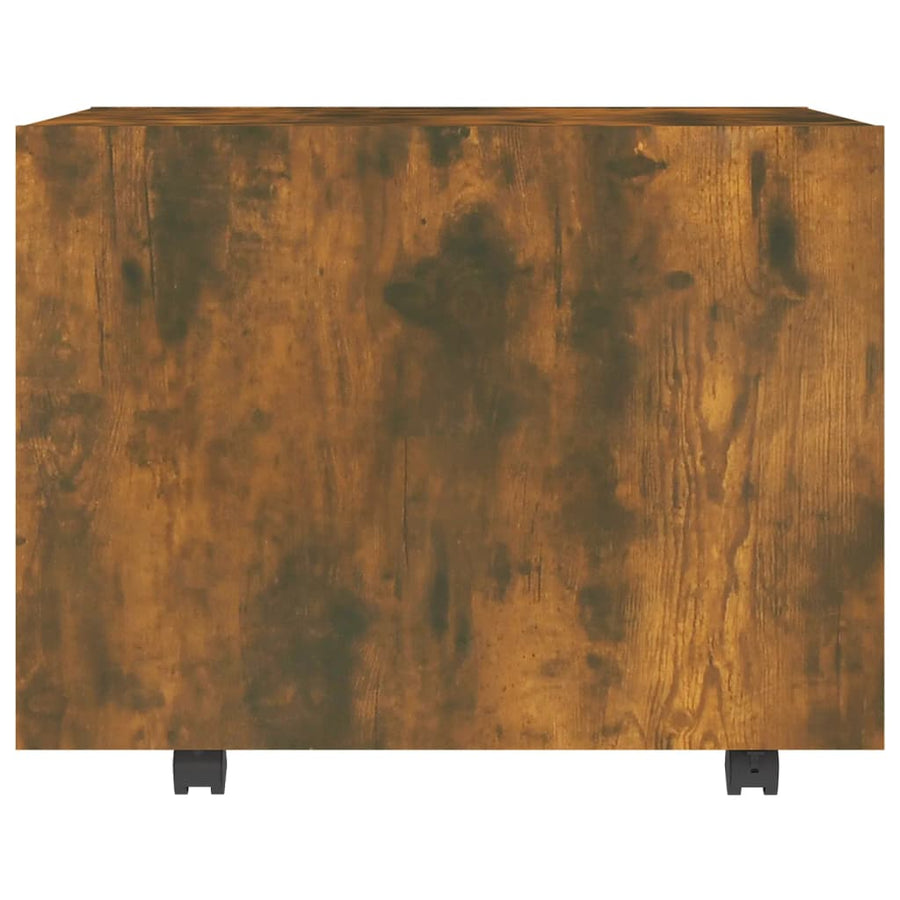 Salontafel 55X55X40 Cm Bewerkt Hout Kleurig Gerookt eiken