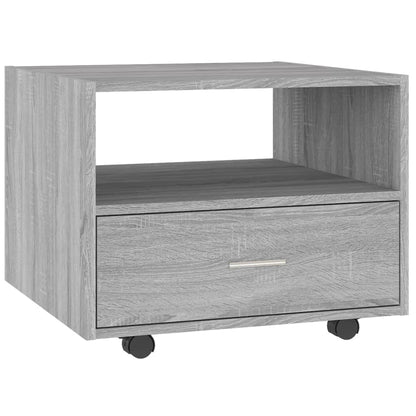 Salontafel 55X55X40 Cm Bewerkt Hout Eikenkleurig Grijs sonoma