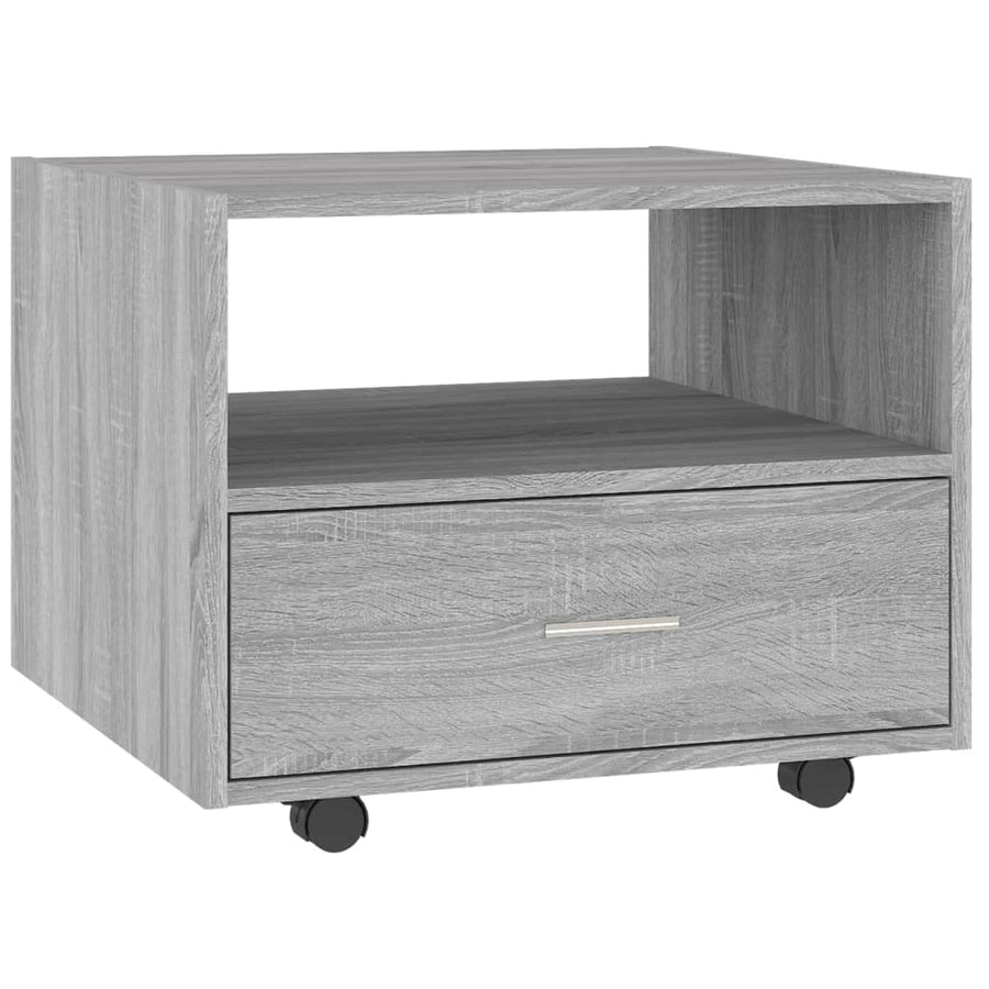 Salontafel 55X55X40 Cm Bewerkt Hout Eikenkleurig Grijs sonoma