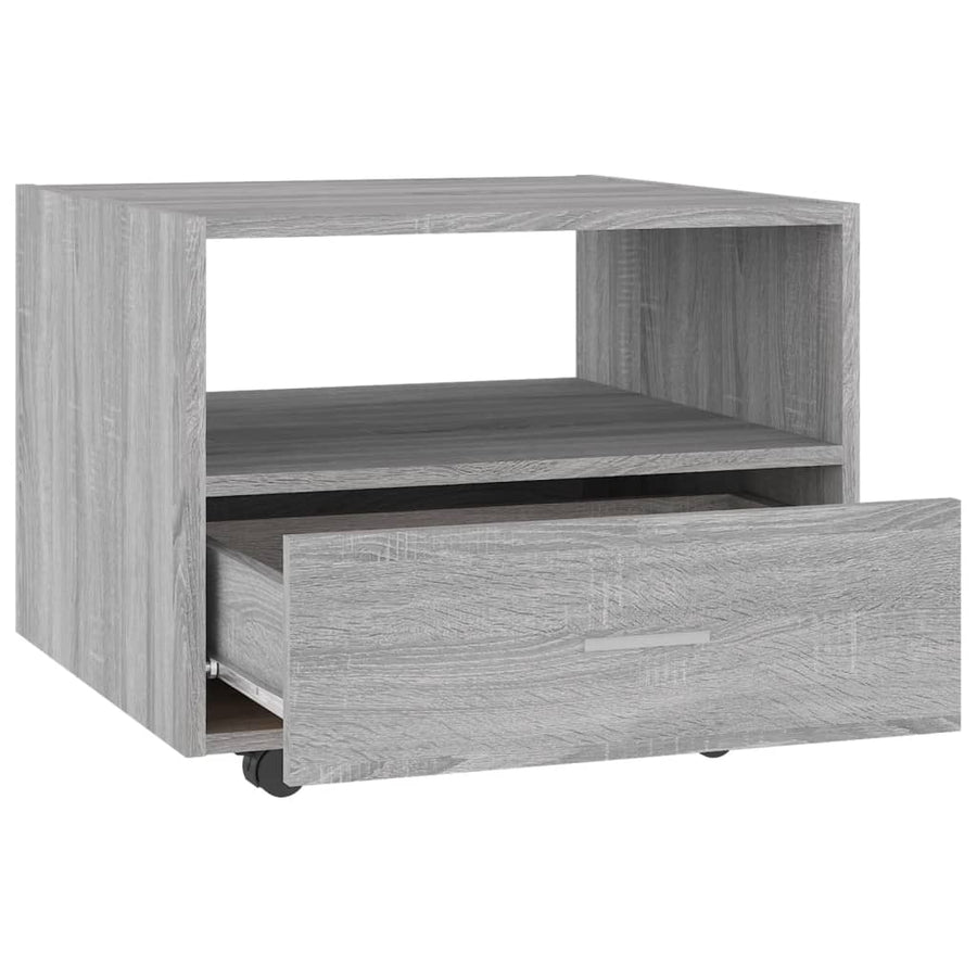 Salontafel 55X55X40 Cm Bewerkt Hout Eikenkleurig Grijs sonoma