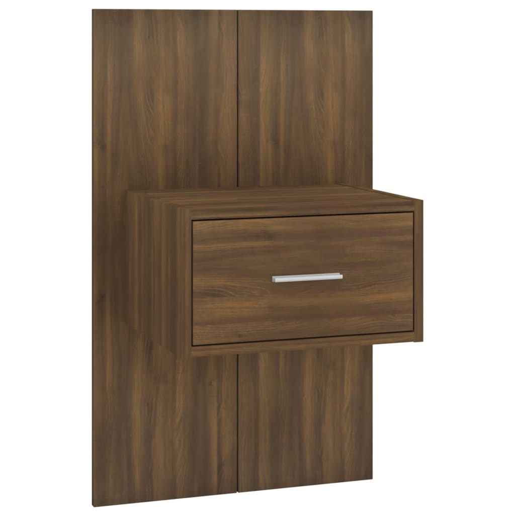 Nachtkastje Wandgemonteerd Bruineikenkleurig 1 bruin eikenkleur