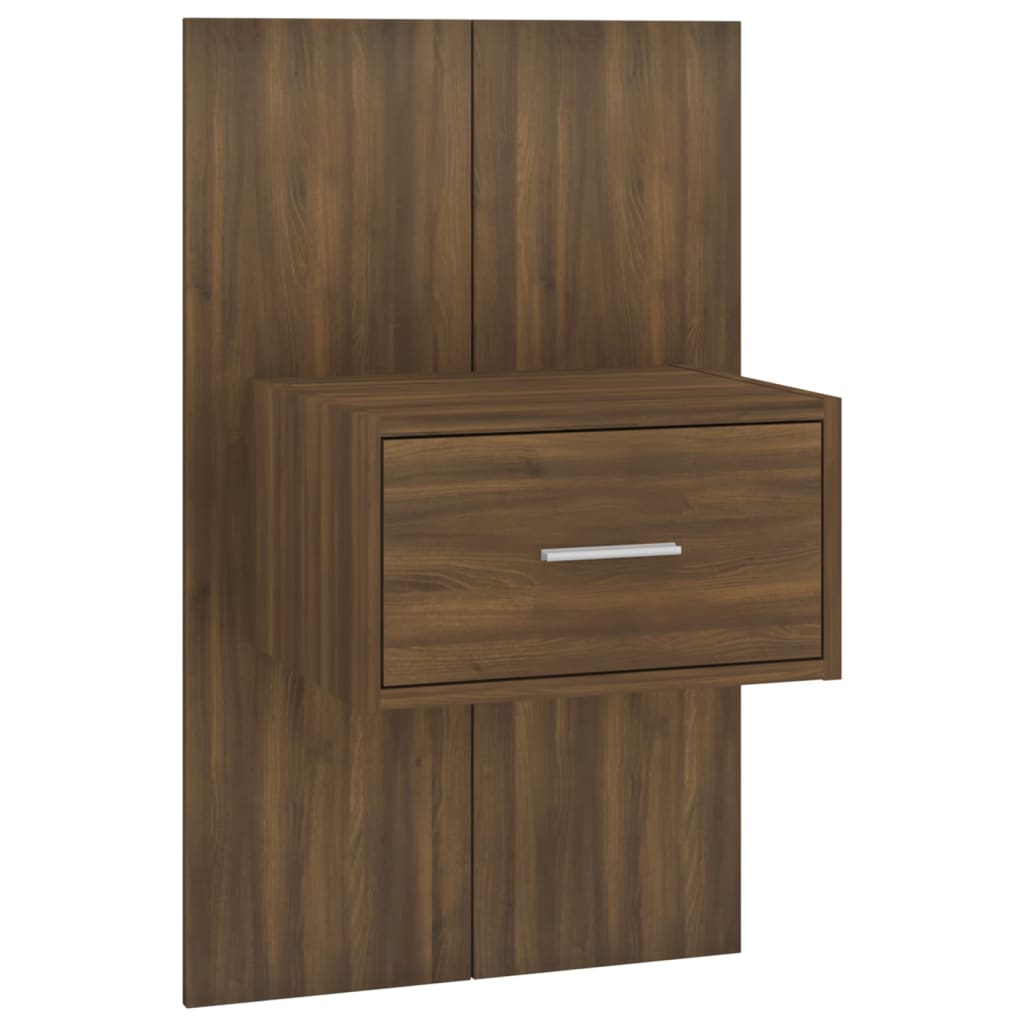 Nachtkastjes 2 st wandgemonteerd bruin eikenkleur