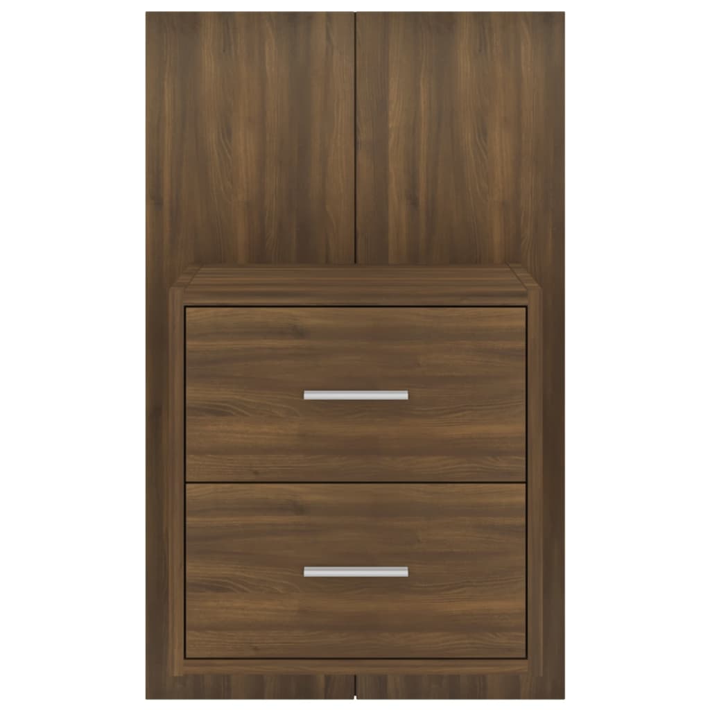 Nachtkastje Wandgemonteerd Bruineikenkleurig 1 bruin eikenkleur