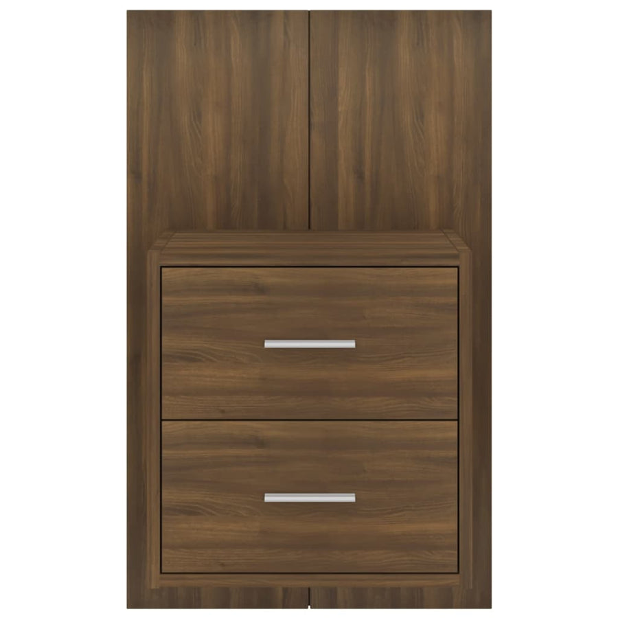 Nachtkastje Wandgemonteerd Bruineikenkleurig 1 bruin eikenkleur