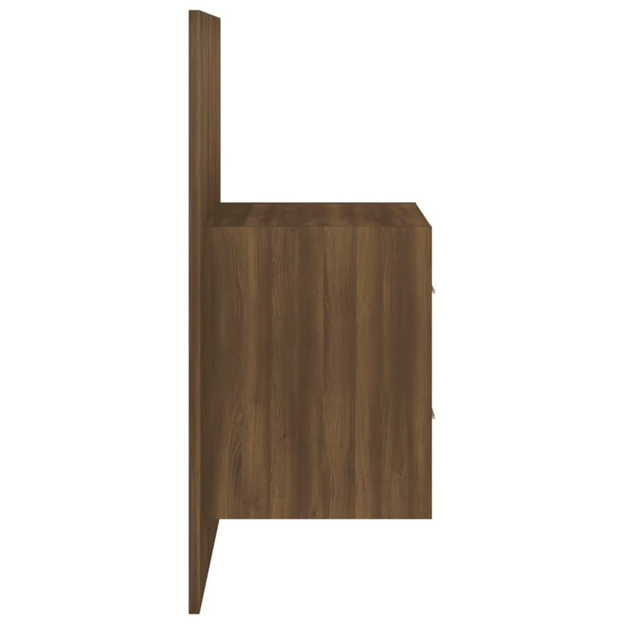 Nachtkastje Wandgemonteerd Bruineikenkleurig 1 bruin eikenkleur