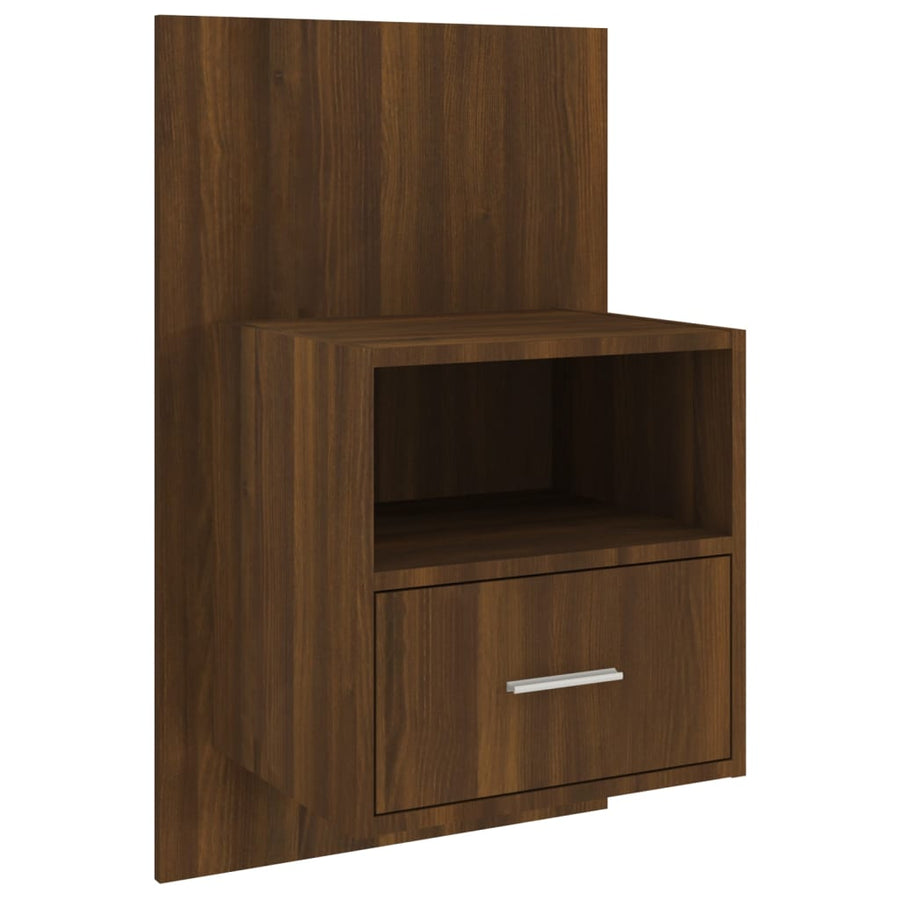Nachtkastje Wandgemonteerd Bruineikenkleurig 1 bruin eikenkleur