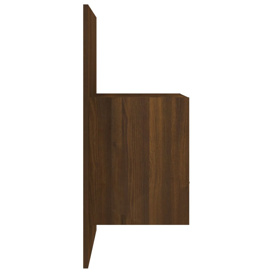 Nachtkastje Wandgemonteerd Bruineikenkleurig 1 bruin eikenkleur
