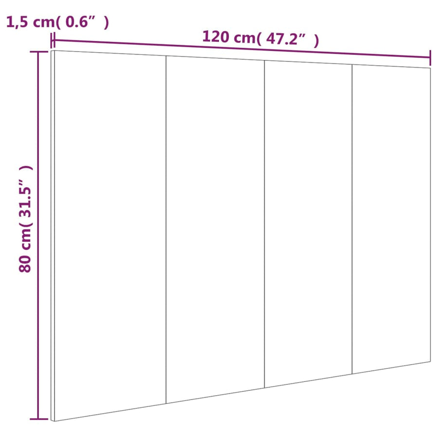 Hoofdbord 20X,5X80 Cm Bewerkt Hout Bruin Eikenkleur Bruineiken