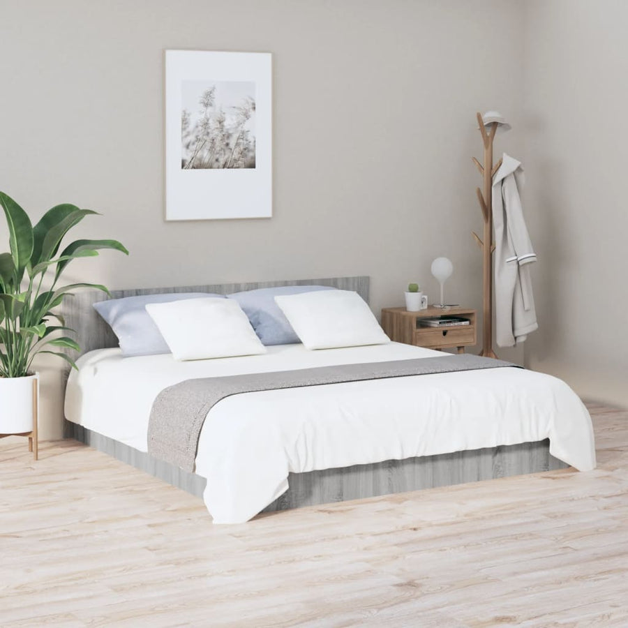 Hoofdbord 200X,5X80 Cm Bewerkt Hout Eikenkleurig Grijs sonoma