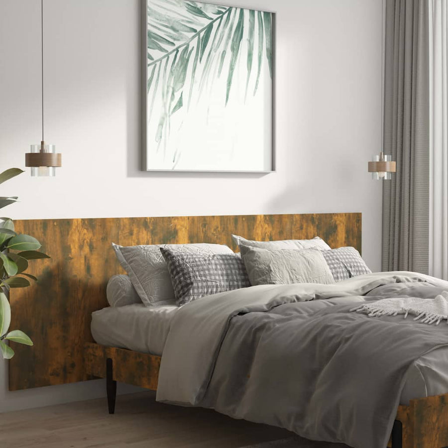 Hoofdbord Wandmodel 240X,5X80 Cm Bewerkt Hout Gerookt eiken