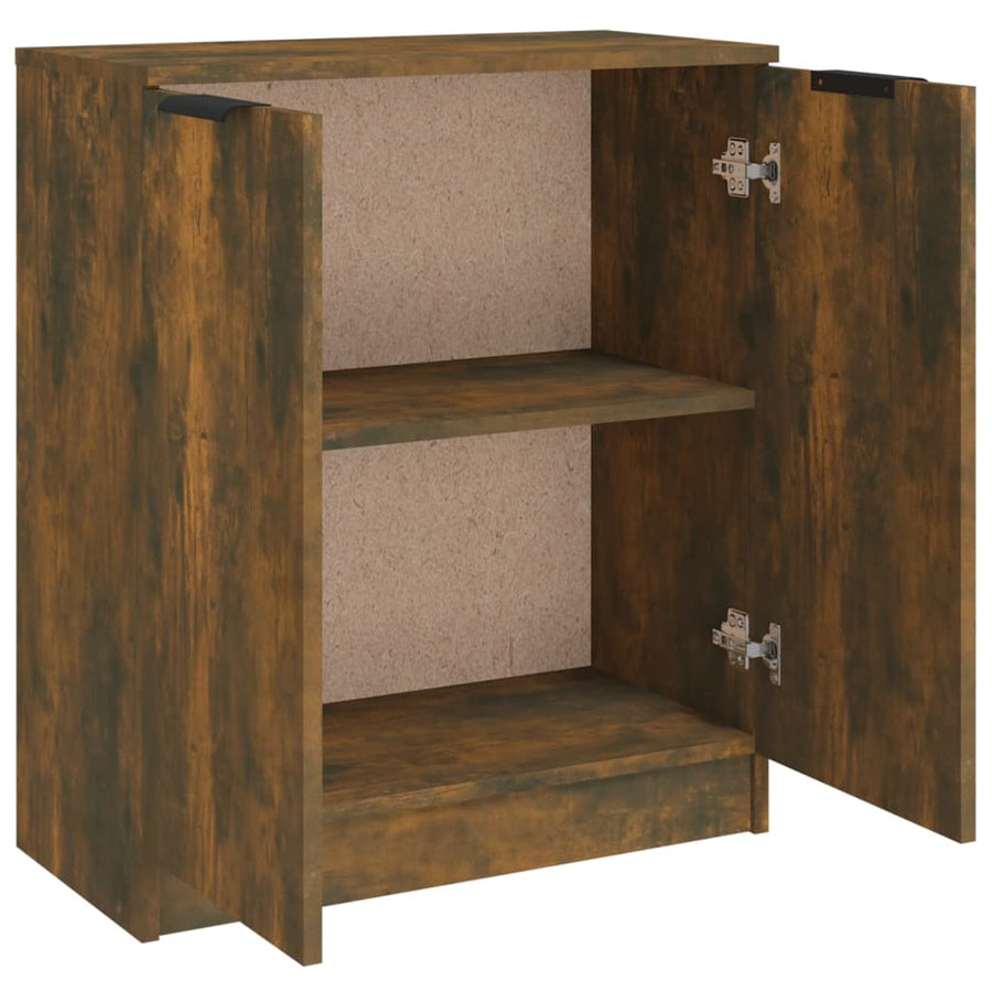 Dressoir 60X30X70 Cm Bewerkt Hout Kleurig Gerookt eiken