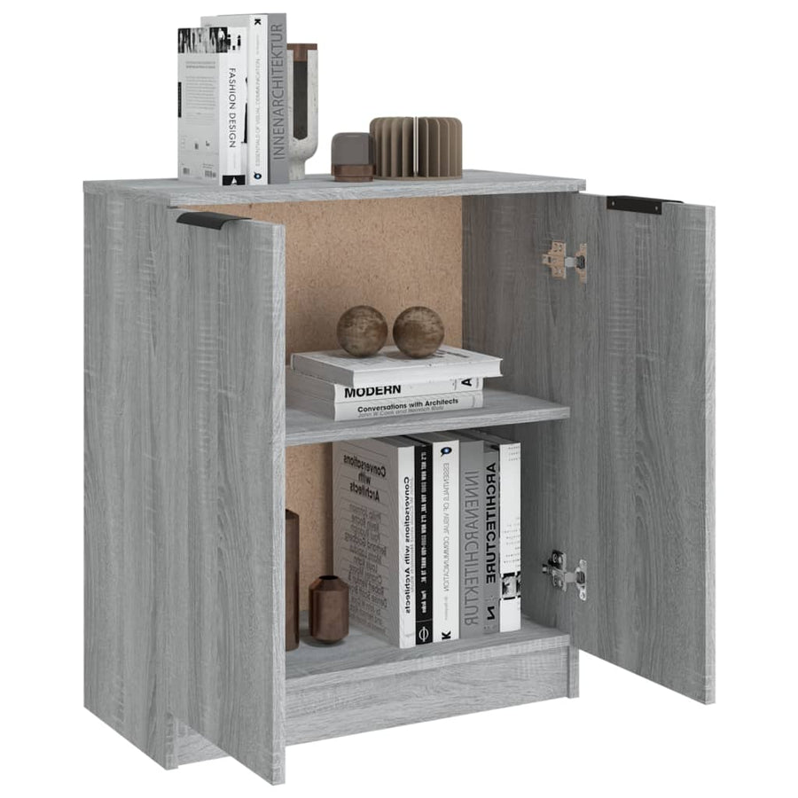 Dressoir 60X30X70 Cm Bewerkt Hout Eikenkleurig Grijs sonoma