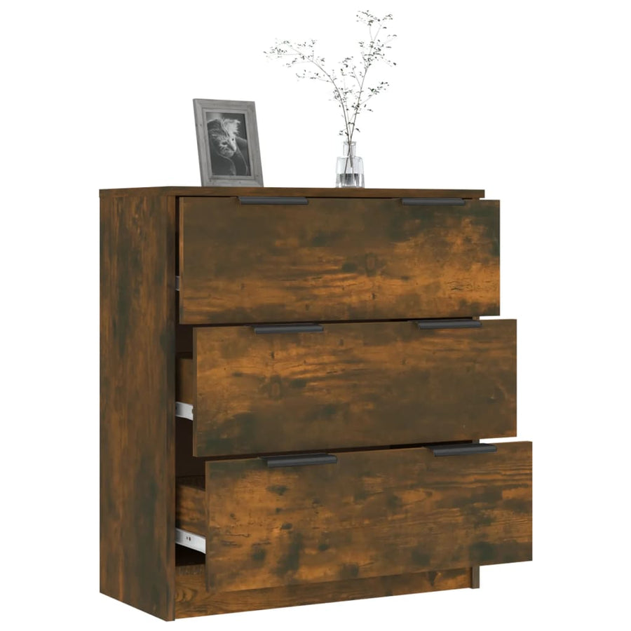 Dressoir 60X30X70 Cm Bewerkt Hout Kleurig Gerookt eiken