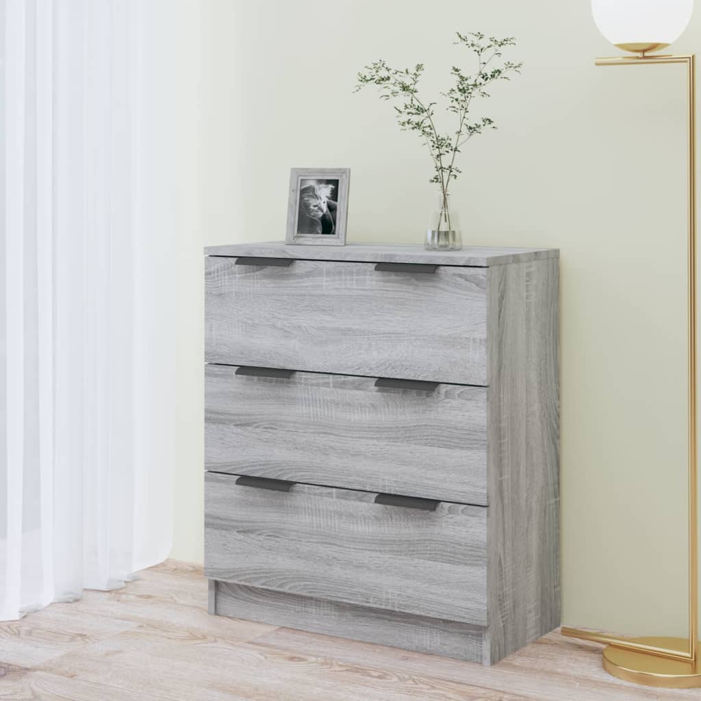 Dressoir 60X30X70 Cm Bewerkt Hout Eikenkleurig Grijs sonoma