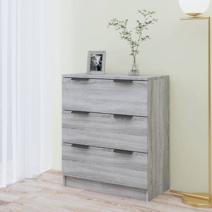 Dressoir 60X30X70 Cm Bewerkt Hout Eikenkleurig Grijs sonoma