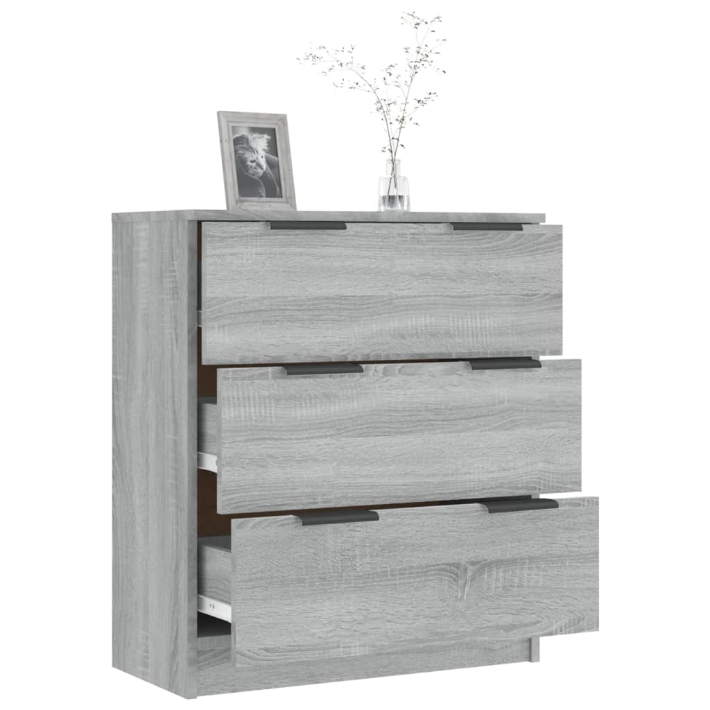 Dressoir 60X30X70 Cm Bewerkt Hout Eikenkleurig Grijs sonoma