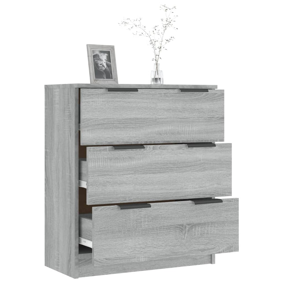 Dressoir 60X30X70 Cm Bewerkt Hout Eikenkleurig Grijs sonoma