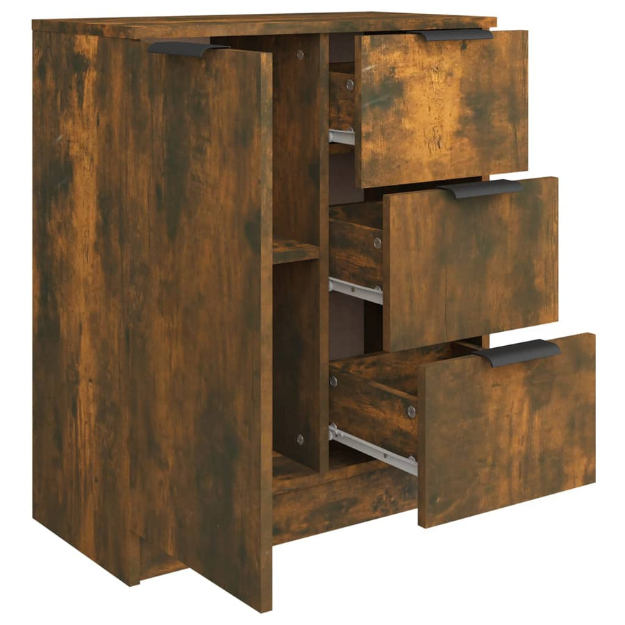 Dressoir 60X30X70 Cm Bewerkt Hout Kleurig Gerookt eiken