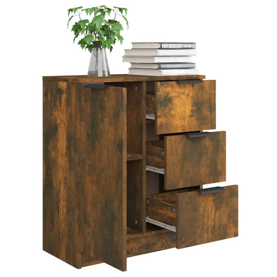 Dressoir 60X30X70 Cm Bewerkt Hout Kleurig Gerookt eiken