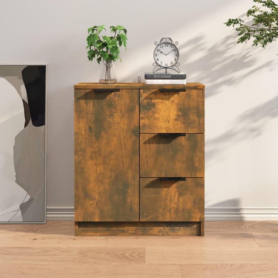 Dressoir 60X30X70 Cm Bewerkt Hout Kleurig Gerookt eiken