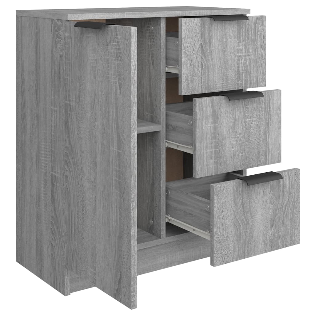 Dressoir 60X30X70 Cm Bewerkt Hout Eikenkleurig Grijs sonoma