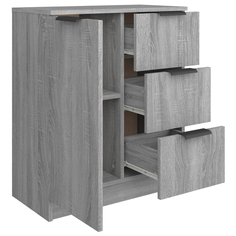 Dressoir 60X30X70 Cm Bewerkt Hout Eikenkleurig Grijs sonoma