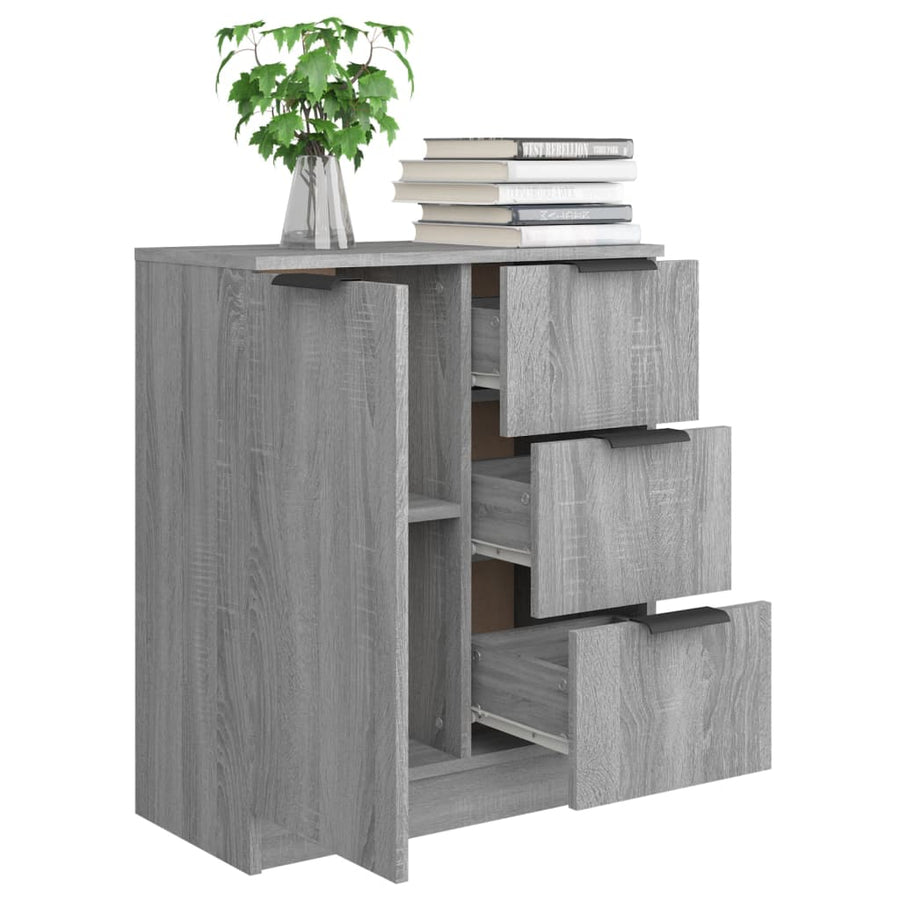 Dressoir 60X30X70 Cm Bewerkt Hout Eikenkleurig Grijs sonoma