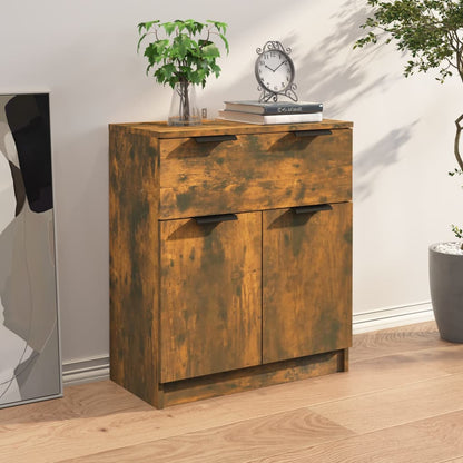 Dressoir 60X30X70 Cm Bewerkt Hout Gerookt Eikenkleurig