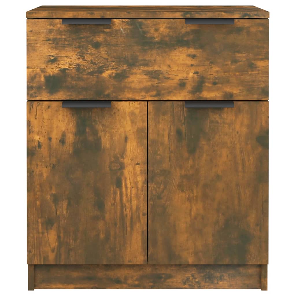 Dressoir 60X30X70 Cm Bewerkt Hout Gerookt Eikenkleurig